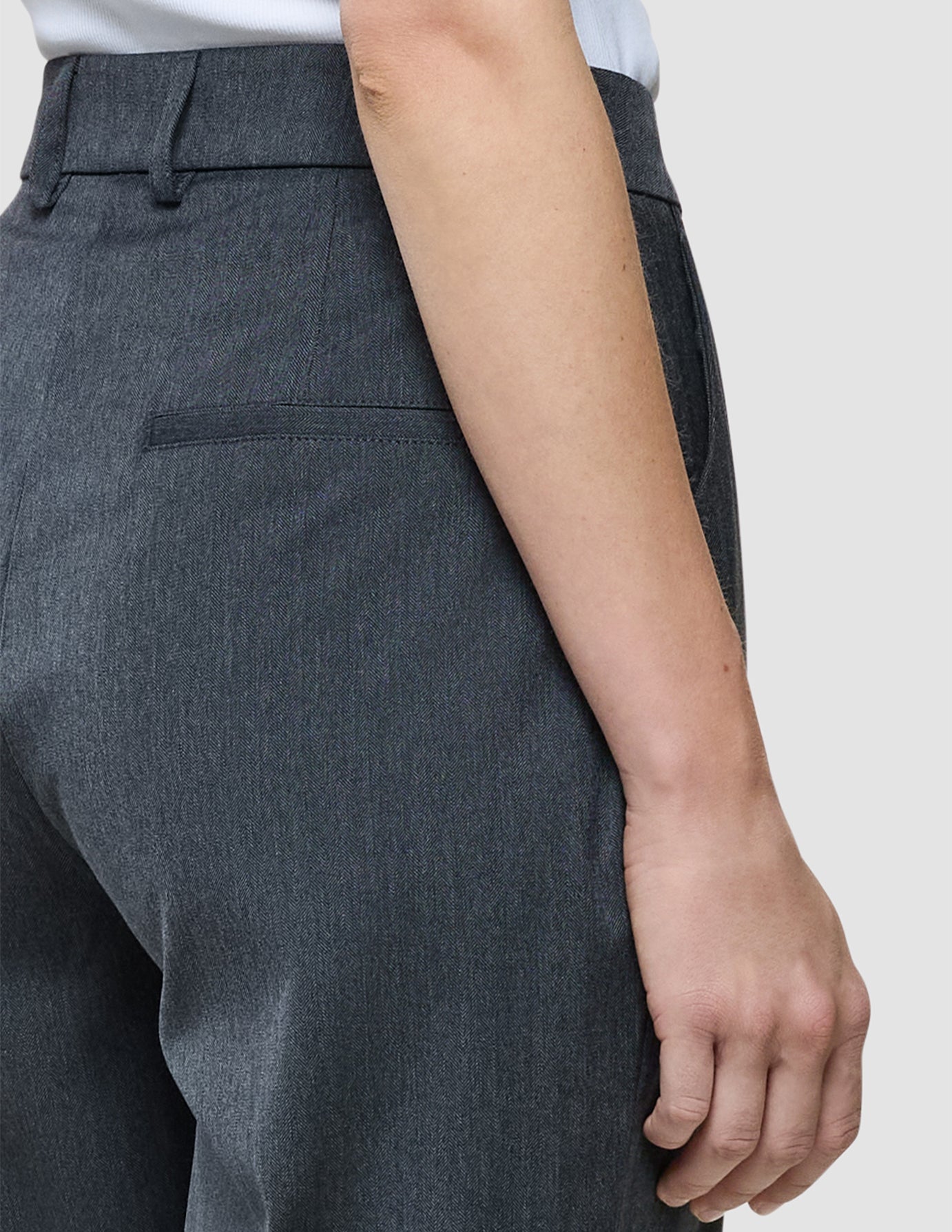 Women Skye Pants Tapered Charcoal Melange